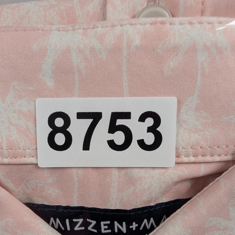 Mizzen+Main Shirt Mens Small Pink Palm Tree Leeward Trim Stretch SS Button Up - Picture 10 of 10